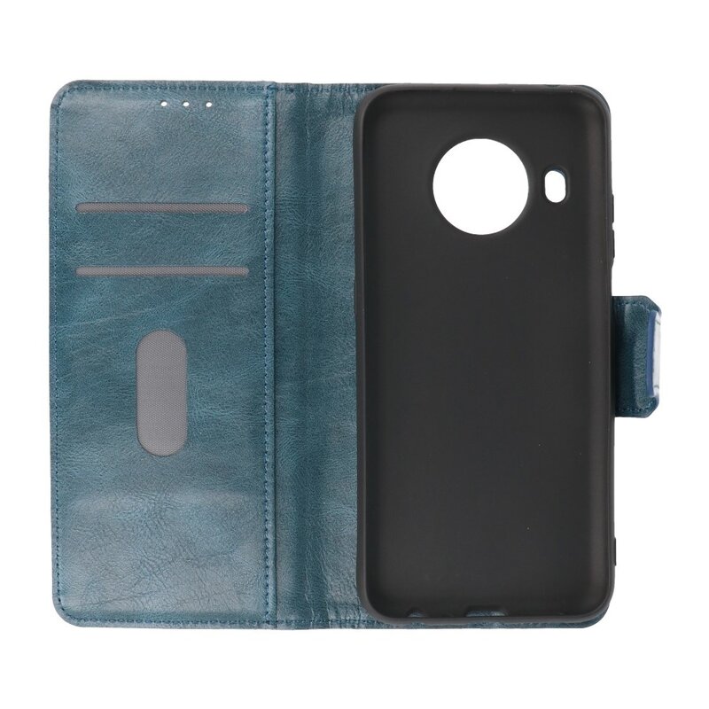 Pull Up PU Leather Bookstyle para Nokia X10 - Nokia X20 Azul
