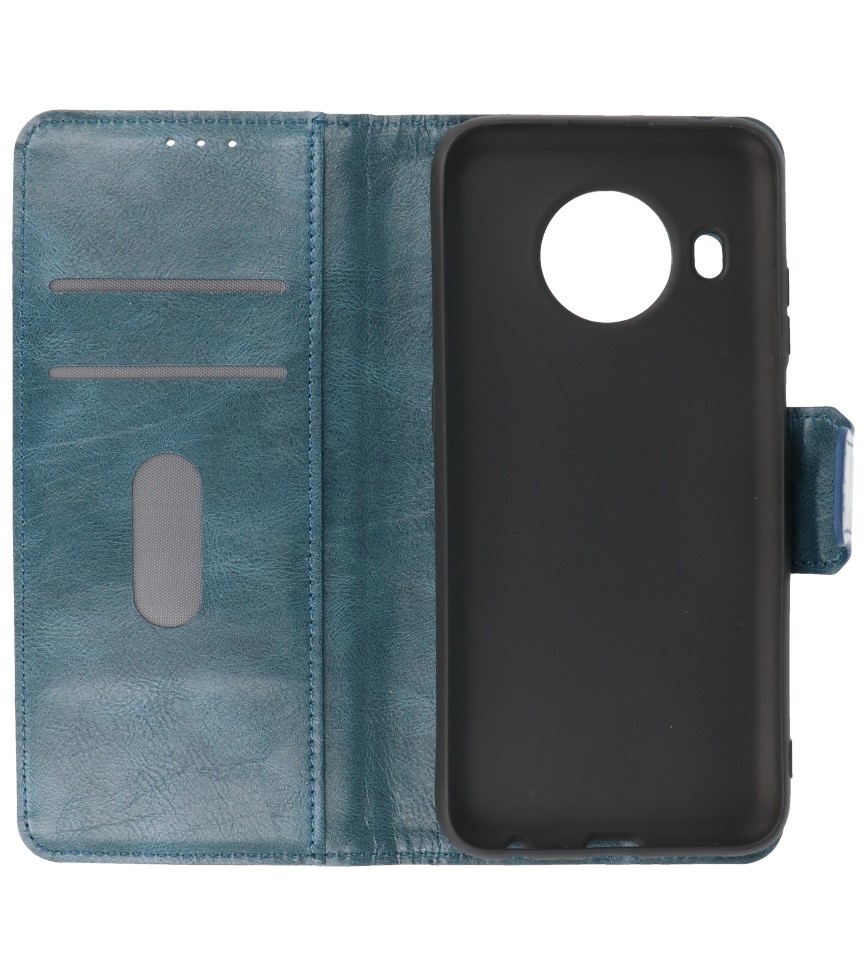 Pull Up PU Leder Bookstyle voor Nokia X10 - Nokia X20 Blauw