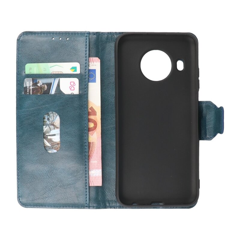 Pull Up PU Leather Bookstyle para Nokia X10 - Nokia X20 Azul