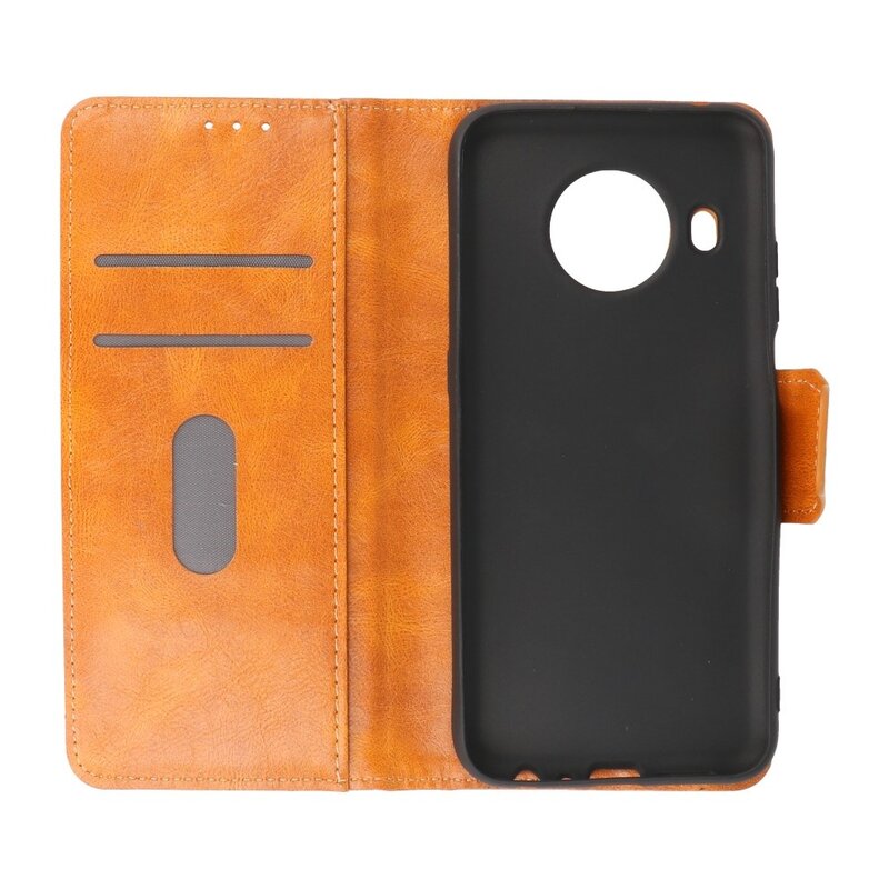 Pull Up PU Leather Bookstyle para Nokia X10 - Nokia X20 Marrón
