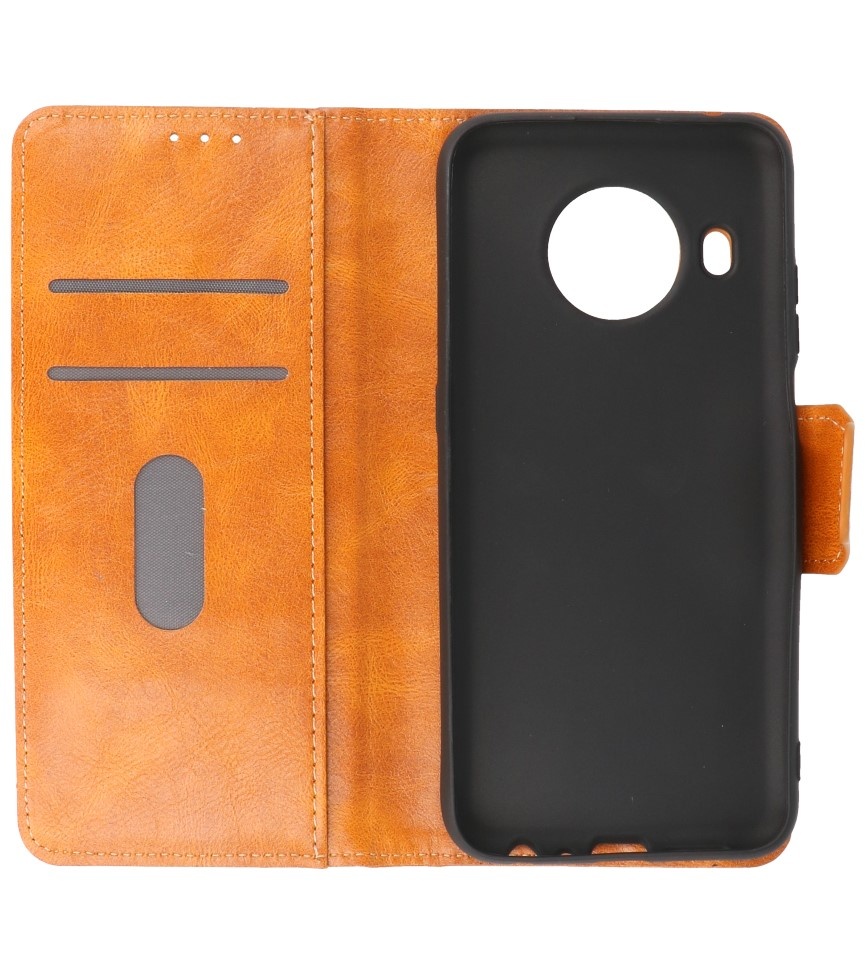 Style de livre en cuir PU Pull Up pour Nokia X10 - Nokia X20 Marron