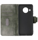 Pull Up PU Leder Bookstyle voor Nokia X10 - Nokia X20 Donker Groen