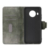 Pull Up in pelle PU Bookstyle per Nokia X10 - Nokia X20 verde scuro