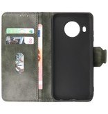 Pull Up PU Leder Bookstyle voor Nokia X10 - Nokia X20 Donker Groen