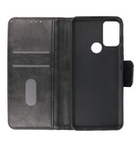 Style de livre en cuir PU Pull Up pour Motorola Moto G50 Noir