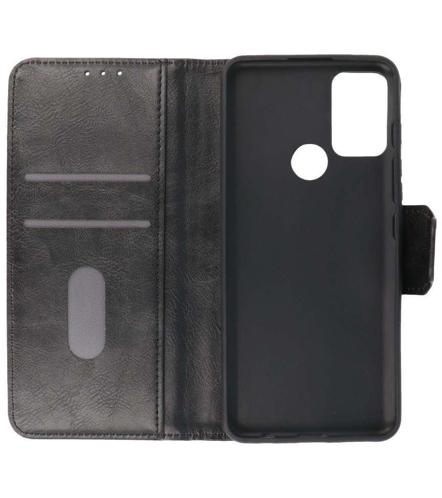 Style de livre en cuir PU Pull Up pour Motorola Moto G50 Noir