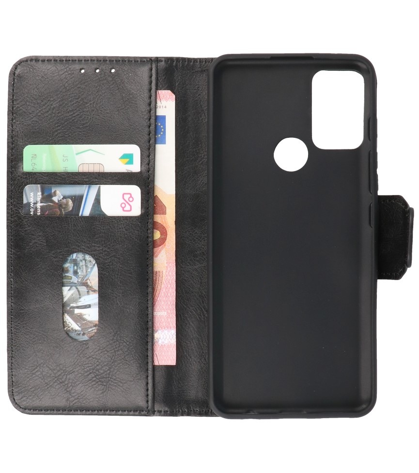 Pull Up PU Leather Bookstyle for Motorola Moto G50 Black