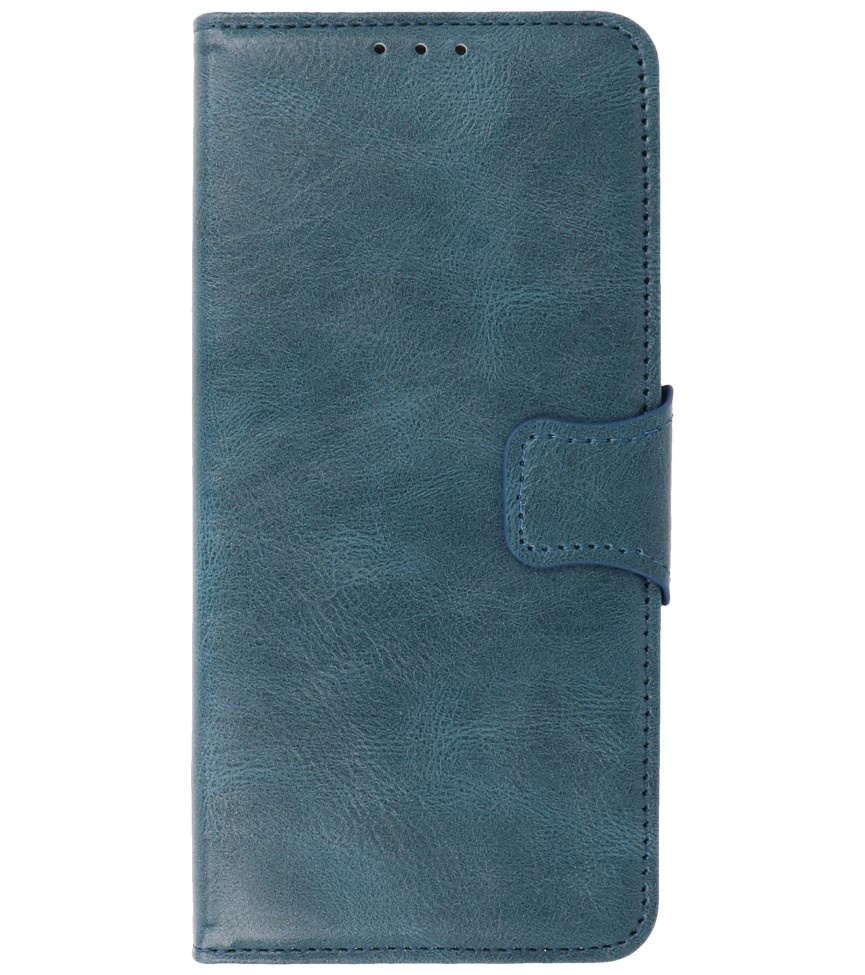 Style de livre en cuir PU Pull Up pour Motorola Moto G50 Bleu