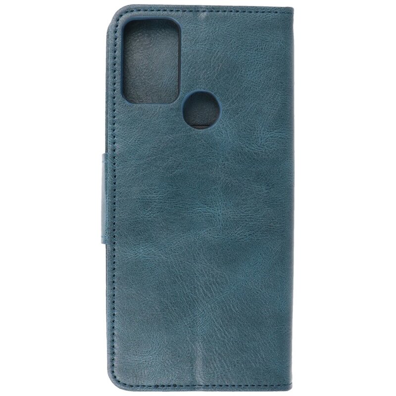 Style de livre en cuir PU Pull Up pour Motorola Moto G50 Bleu