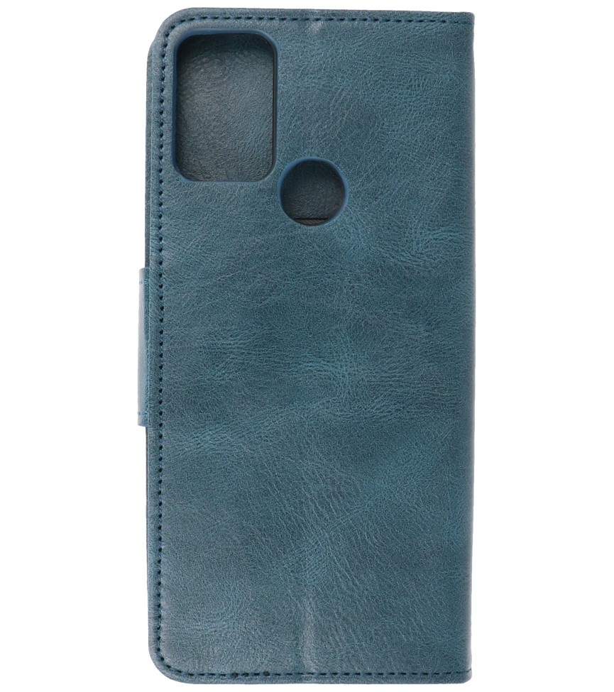 Pull Up PU-Leder Bookstyle für Motorola Moto G50 Blau