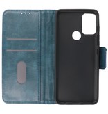 Style de livre en cuir PU Pull Up pour Motorola Moto G50 Bleu