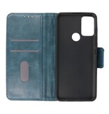 Pull Up PU Leather Bookstyle for Motorola Moto G50 Blue