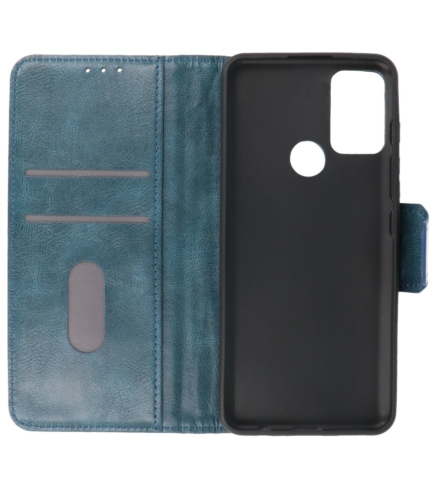 Pull Up in pelle PU Bookstyle per Motorola Moto G50 Blu