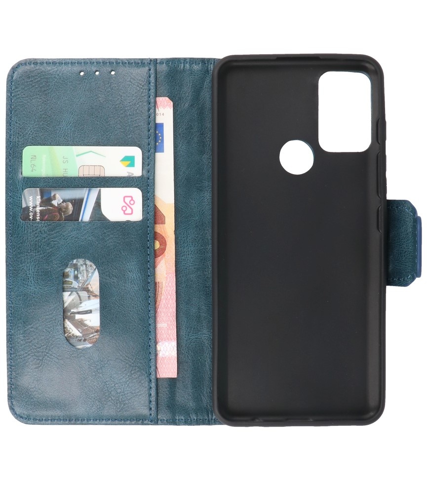 Pull Up PU Leather Bookstyle for Motorola Moto G50 Blue