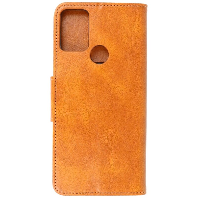 Pull Up PU Leder Bookstyle für Motorola Moto G50 Braun