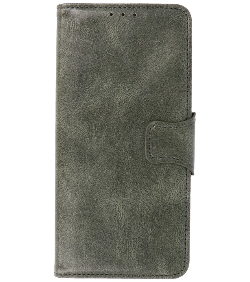 Pull Up PU Leather Bookstyle for Motorola Moto G50 Dark Green