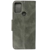 Pull Up PU læder bogstil til Motorola Moto G50 mørkegrøn