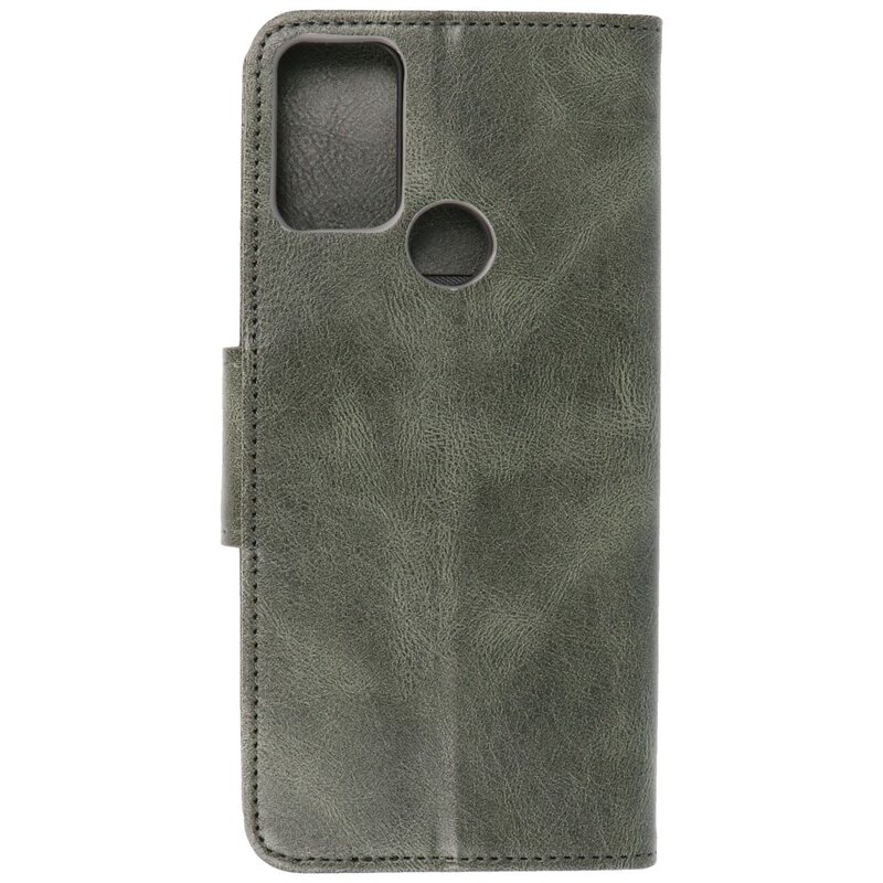 Pull Up PU læder bogstil til Motorola Moto G50 mørkegrøn