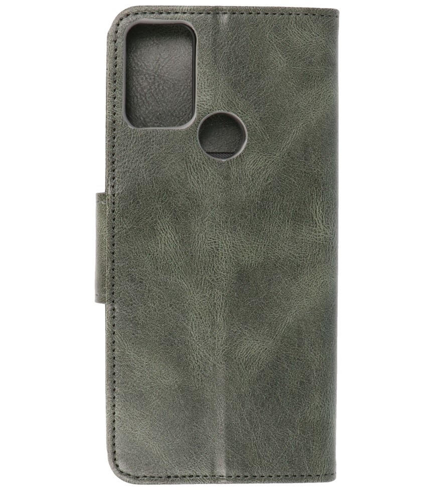 Style de livre en cuir PU Pull Up pour Motorola Moto G50 vert foncé