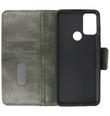 Pull Up PU Leder Bookstyle für Motorola Moto G50 Dunkelgrün