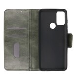 Pull Up PU læder bogstil til Motorola Moto G50 mørkegrøn