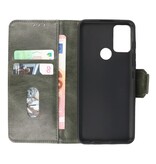 Pull Up PU læder bogstil til Motorola Moto G50 mørkegrøn