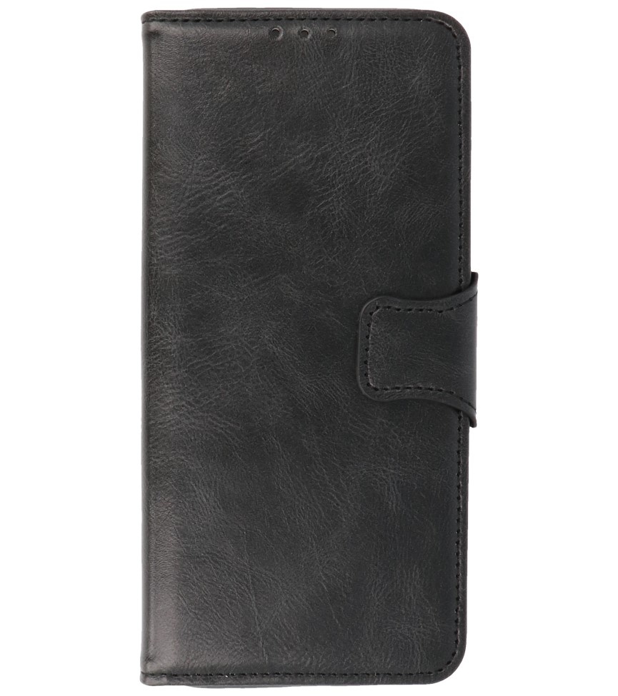 Style de livre en cuir PU Pull Up pour Motorola Moto G100 Noir