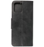 Pull Up PU Leder Bookstyle voor Motorola Moto G100 Zwart