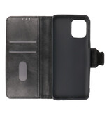 Pull Up PU Leder Bookstyle voor Motorola Moto G100 Zwart