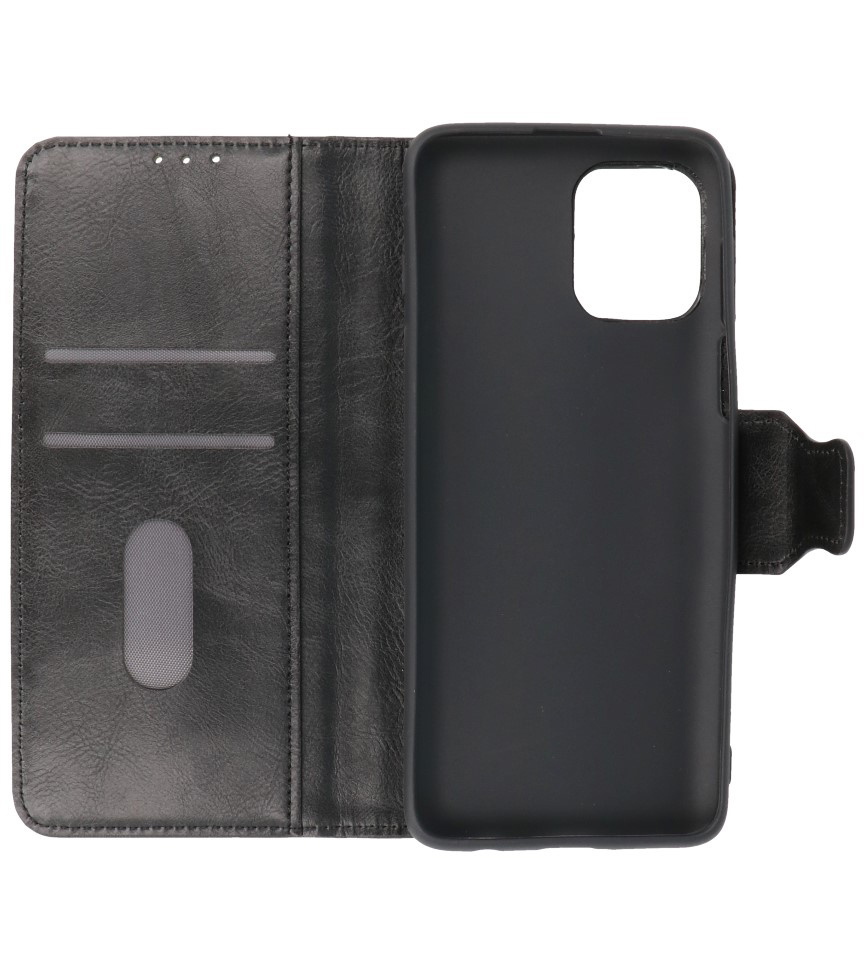 Pull Up PU Leather Bookstyle for Motorola Moto G100 Black