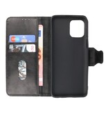 Pull Up PU Leder Bookstyle voor Motorola Moto G100 Zwart