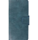 Pull Up PU Leather Bookstyle para Motorola Moto G100 Azul