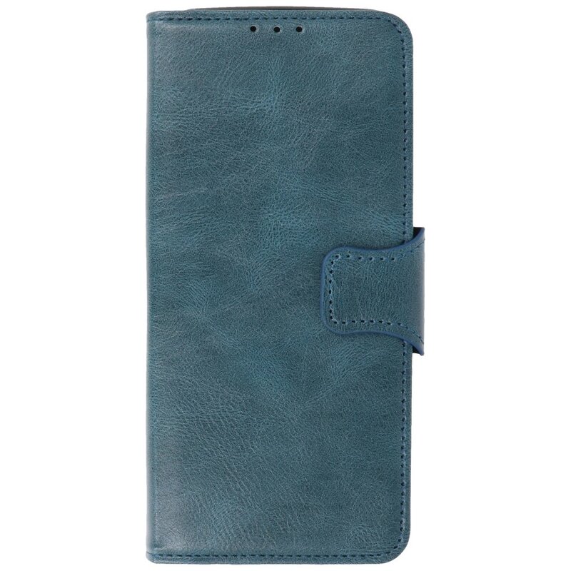 Pull Up PU Leather Bookstyle para Motorola Moto G100 Azul