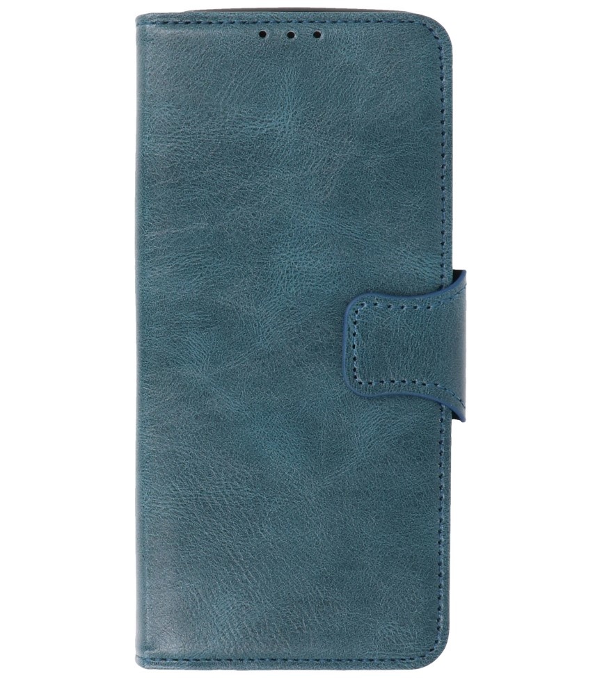 Pull Up PU Leather Bookstyle for Motorola Moto G100 Blue