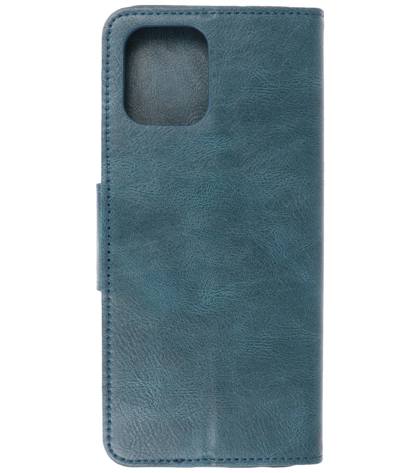 Pull Up PU Leather Bookstyle para Motorola Moto G100 Azul