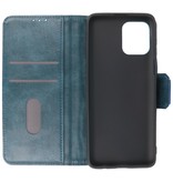 Pull Up PU Leather Bookstyle para Motorola Moto G100 Azul