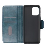 Pull Up PU-Leder Bookstyle für Motorola Moto G100 Blau