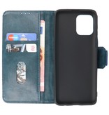 Pull Up PU-Leder Bookstyle für Motorola Moto G100 Blau