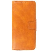 Pull Up PU Leder Bookstyle für Motorola Moto G100 Braun