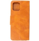 Pull Up PU Leder Bookstyle für Motorola Moto G100 Braun
