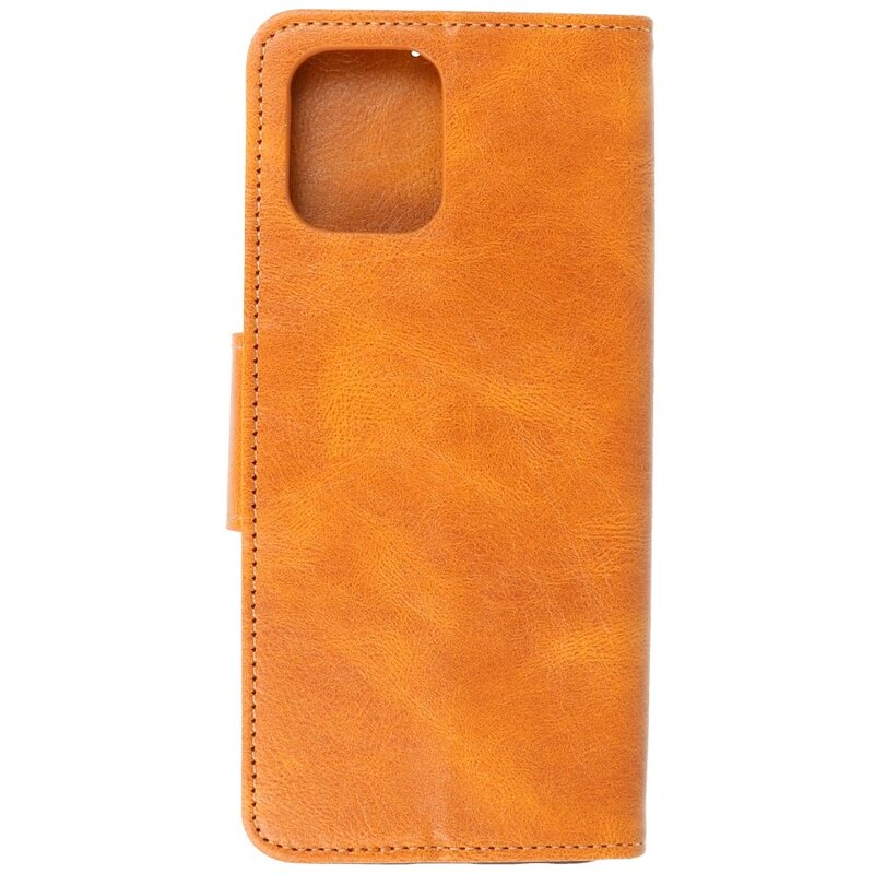 Pull Up PU Leder Bookstyle für Motorola Moto G100 Braun