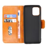 Pull Up PU Leder Bookstyle für Motorola Moto G100 Braun
