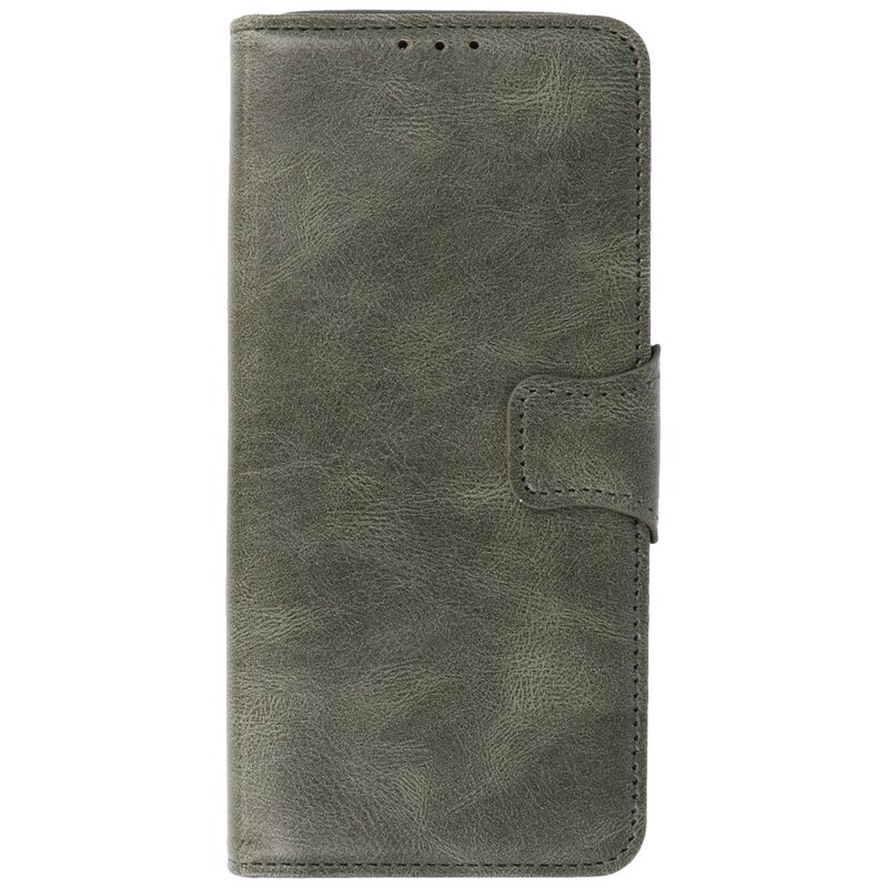 Pull Up PU Leather Bookstyle per Motorola Moto G100 verde scuro