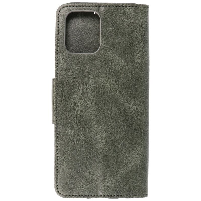 Pull Up PU Leder Bookstyle voor Motorola Moto G100 Donker Groen