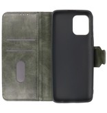 Pull Up PU Leather Bookstyle for Motorola Moto G100 Dark Green