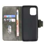 Style de livre en cuir PU Pull Up pour Motorola Moto G100 vert foncé