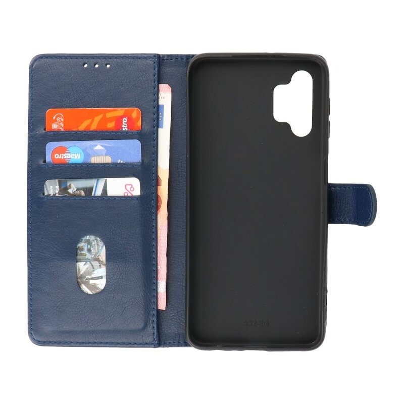 Étui portefeuille Bookstyle pour Samsung Galaxy A32 5G Marine