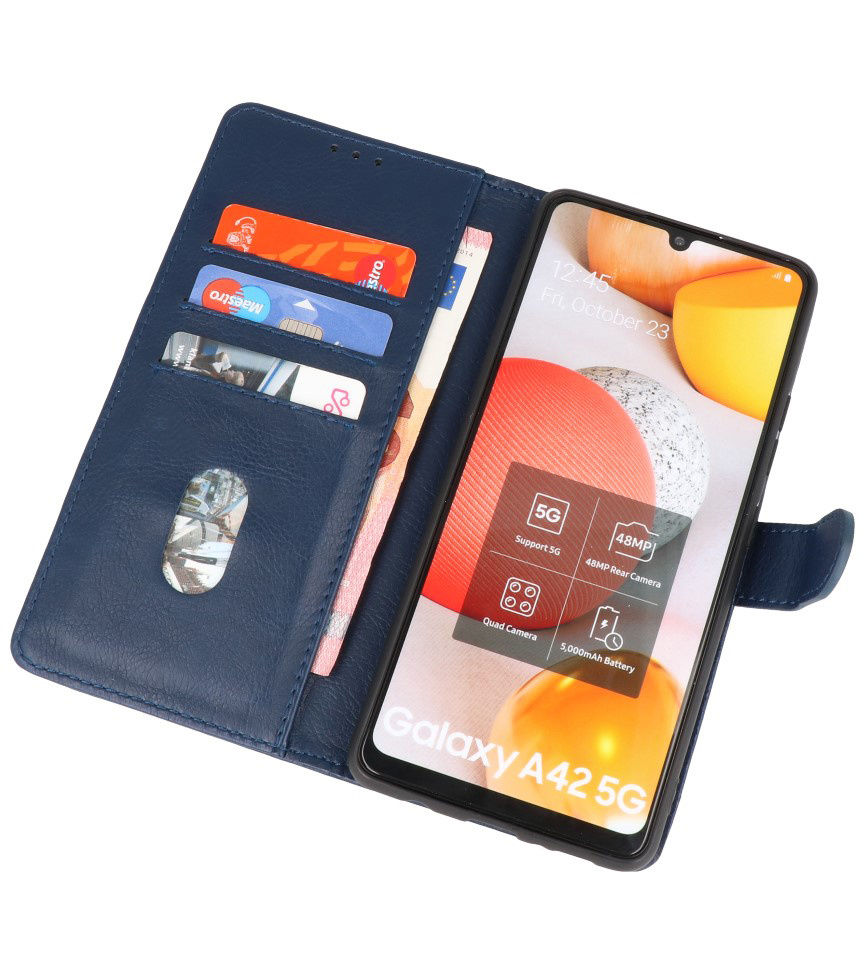 Bookstyle Wallet Cases Hülle für Samsung Galaxy A42 5G Navy