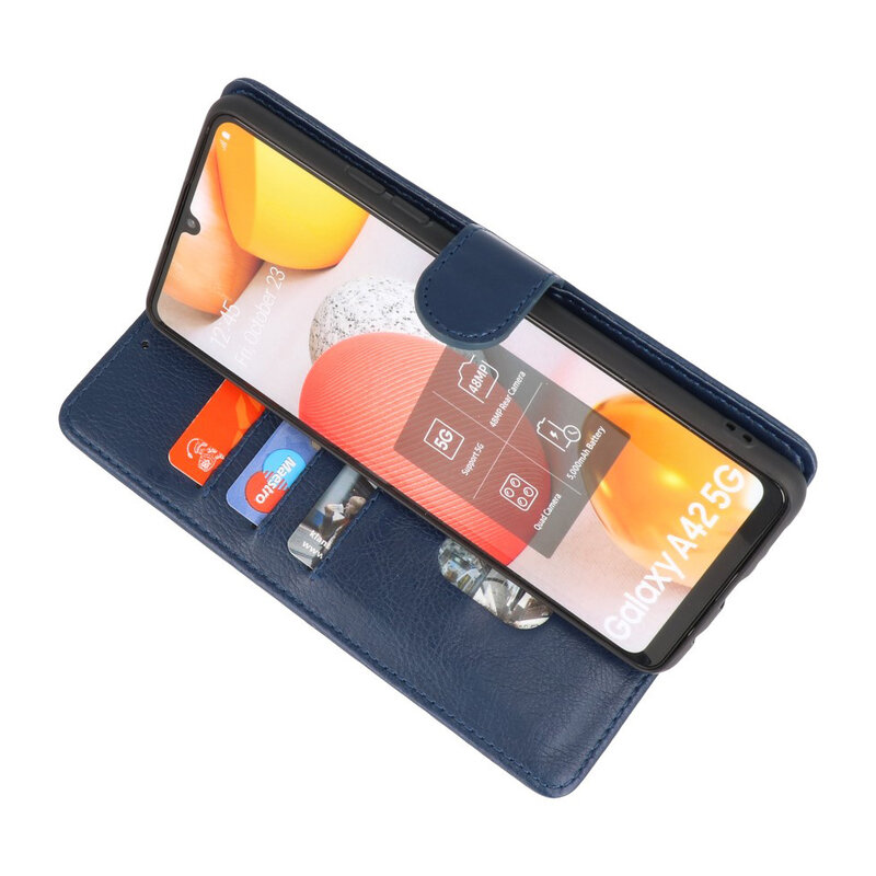 Custodia a portafoglio Bookstyle Custodia per Samsung Galaxy A42 5G Navy