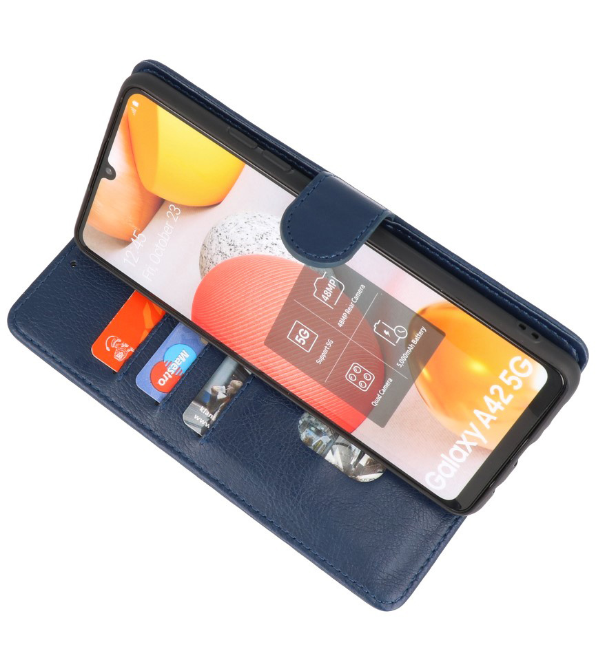 Bookstyle Wallet Cases Hülle für Samsung Galaxy A42 5G Navy